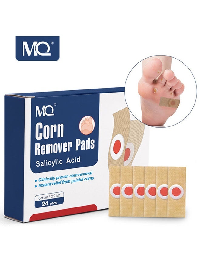MQ 24 Pads Corn Removal Pads,Natural Ingredients,Foot Care Expert,Calluses Plantar Treatment,Relief Pain From Calluses, Corns, Blisters, Heel Frictions - Image 1