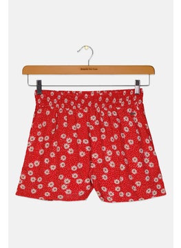 Pepe Jeans Kids Girl Floral Print Pull On Shorts, Red  - Image 1
