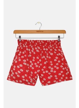 Pepe Jeans Kids Girl Floral Print Pull On Shorts, Red  - Image 2