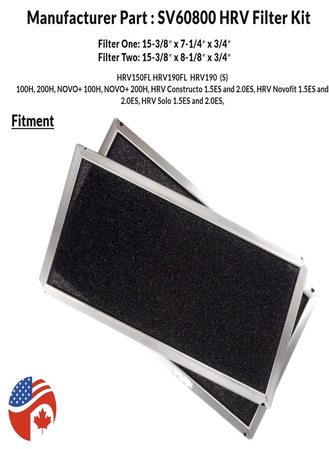 اريس طقم فلتر SV60800 HRV، مقاس 15-3/8 × 7-1/4 × 3/4 بوصة و15-3/8 × 8-1/8 × 3/4 بوصة، عبوة من قطعتين - Image 3