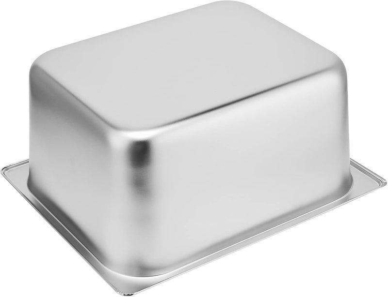 JAPCHET مجموعة 4 قطع من صواني البخار الفولاذية المقاوم للصدأ بحجم 12 بوصة وعمق 6 بوصات، صواني فندقية تجارية معدنية لتقديم الطعام في البوفيه والمطاعم - Image 5