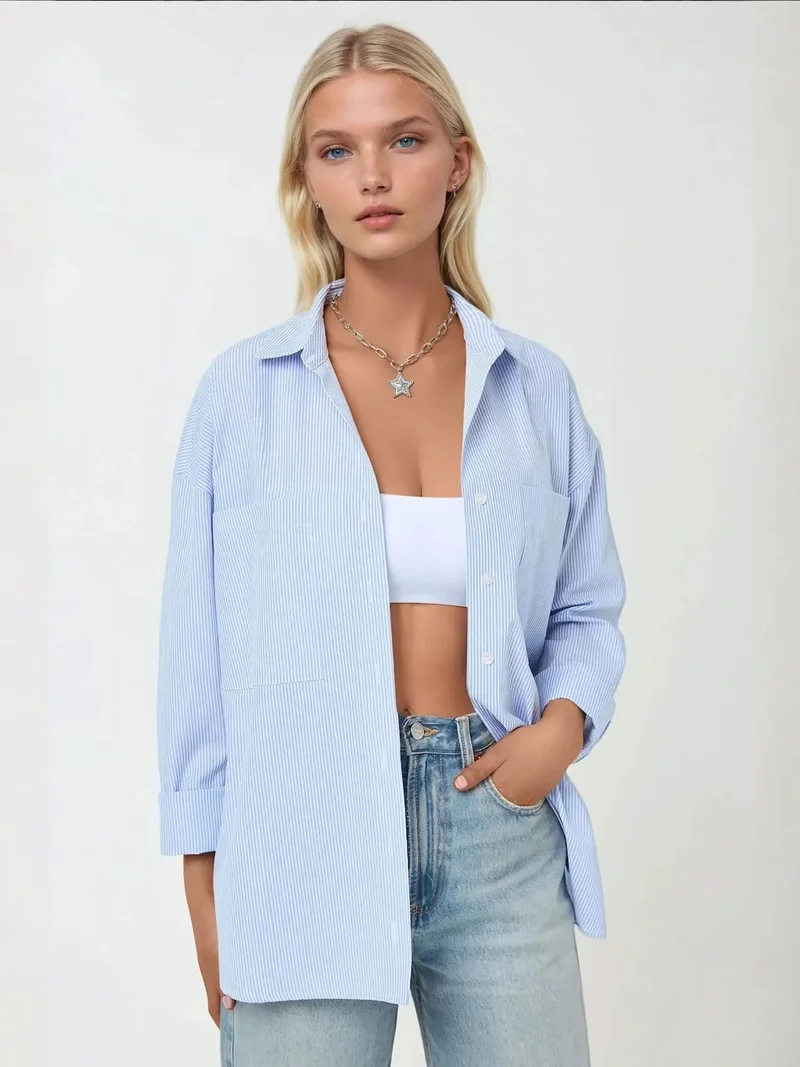 HICCUP Striped regular Fit Long Sleeve Soft Shirt