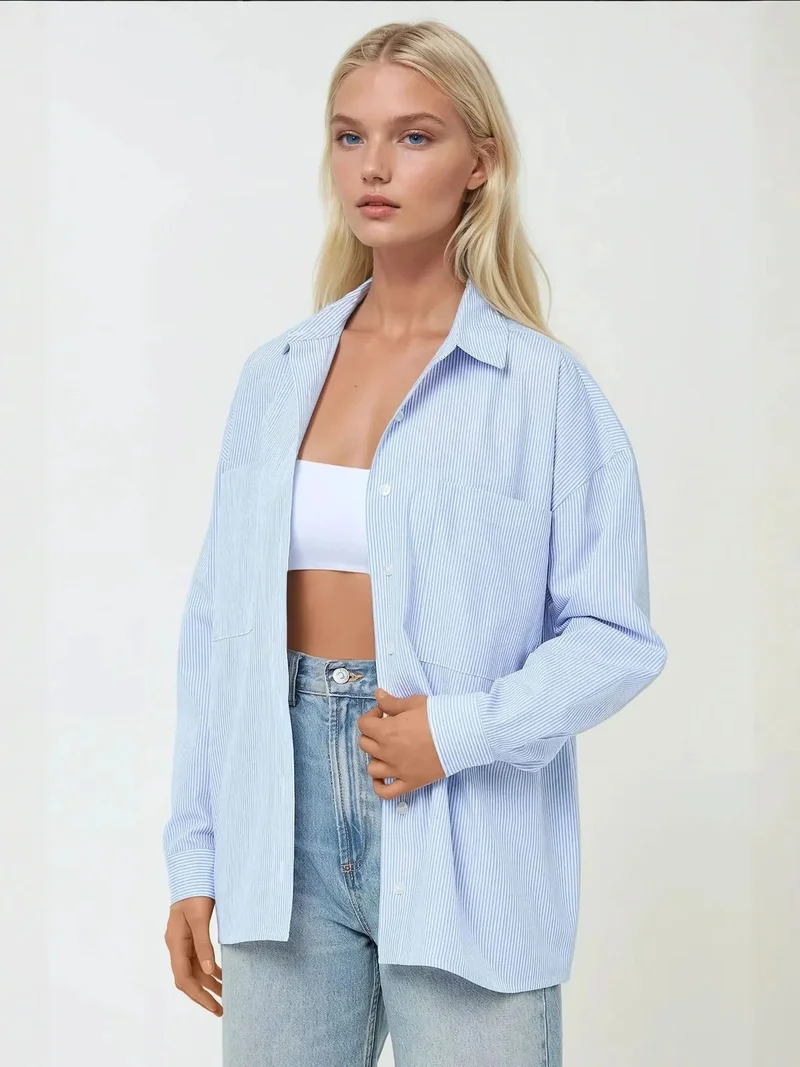 HICCUP Striped regular Fit Long Sleeve Soft Shirt