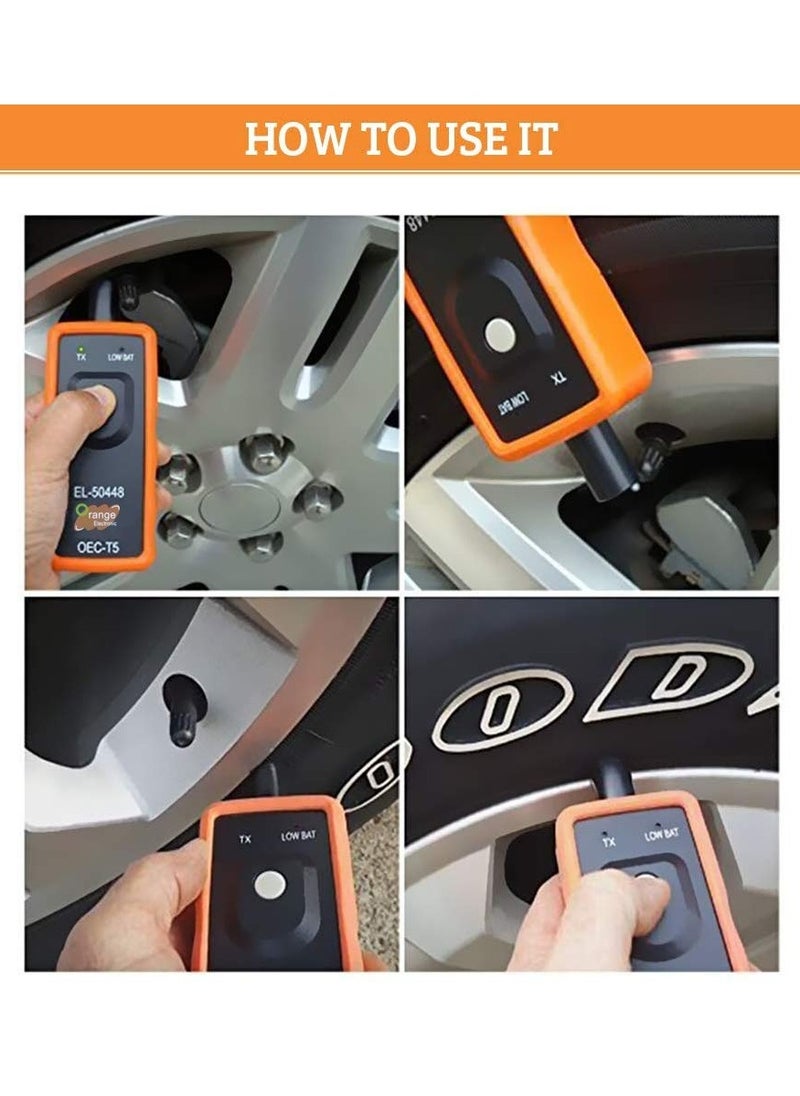 Sharpdocar - Tire Pressure Monitor Sensor TPMS Activation Tool  EL-50448 Orange TPMS OEC-T5, GM TPMS Relearn Reset Sensor Activation Tool, Tire Pressure Monitor TPM TPS Relearn Tool for GM Series Vehicle - Image 1
