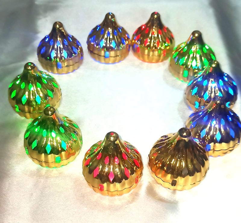 kunya Set of 10 Colour Changing LED Modak Ganpati Modak Shaped LED Light for Ganesh Chaturthi Diwali Festival Lighting for Home Office Decoration 5x5x7 CM 10 Pcs Batteries Not Included - Image 3