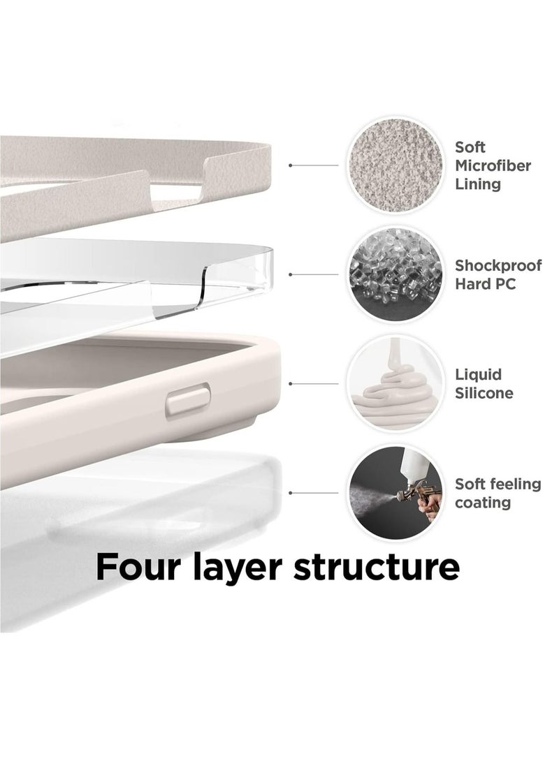 Raxoom [3 in 1] for iPhone 15 Plus Case with 9H Tempered Glass Screen Protector, Premium Liquid Silicone Shockproof Protective Case,Slim Phone Cover for iPhone 15 Plus (2023) (iphone 15 Plus, White) - Image 4