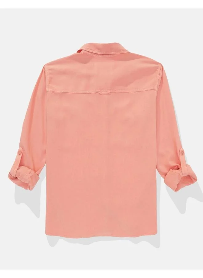 امريكان ايجل AE Bestie Long-Sleeve Button-Up Shirt