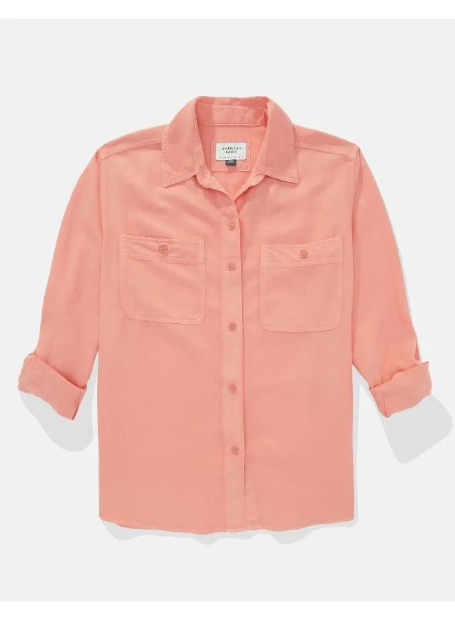 امريكان ايجل AE Bestie Long-Sleeve Button-Up Shirt