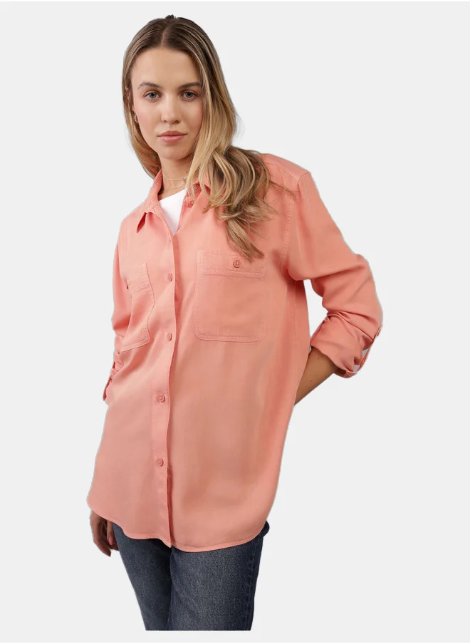امريكان ايجل AE Bestie Long-Sleeve Button-Up Shirt