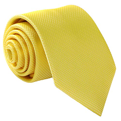fortunatever Mens Solid Neckties,Lemon Yellow Ties For Men+Gift Box,58"×3.35" - Image 1