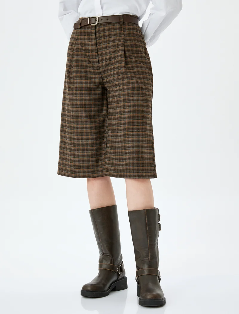 Koton  Plaid High Waist Shorts for Women | Best Price UAE