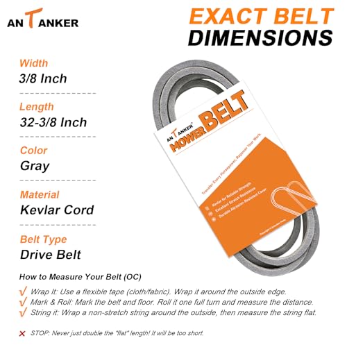 Antanker 117-1018 Drive Belt Replacement for Toro Recycler V-Belt 20330 20331 20350 20351, 32.37" Kevlar Belt - Image 4