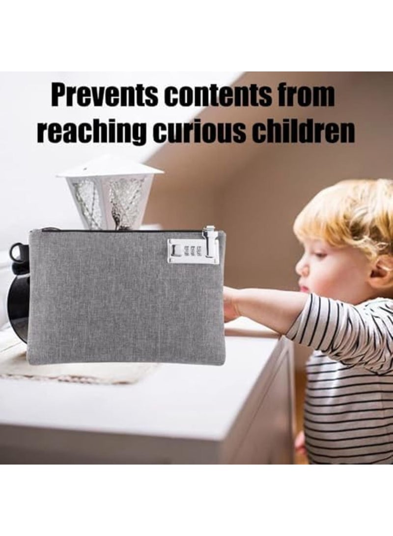 SYOSI Lockable Money Bag for Cash Jewelry Passports and Valuables Durable 1680D Nylon with Combo Lock Zipper Closure Secure Storage for Travel and Daily Use 2Pcs Black & Grey, 2 Pcs - Image 3