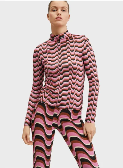 MANGO High Neck Printed T-Shirt