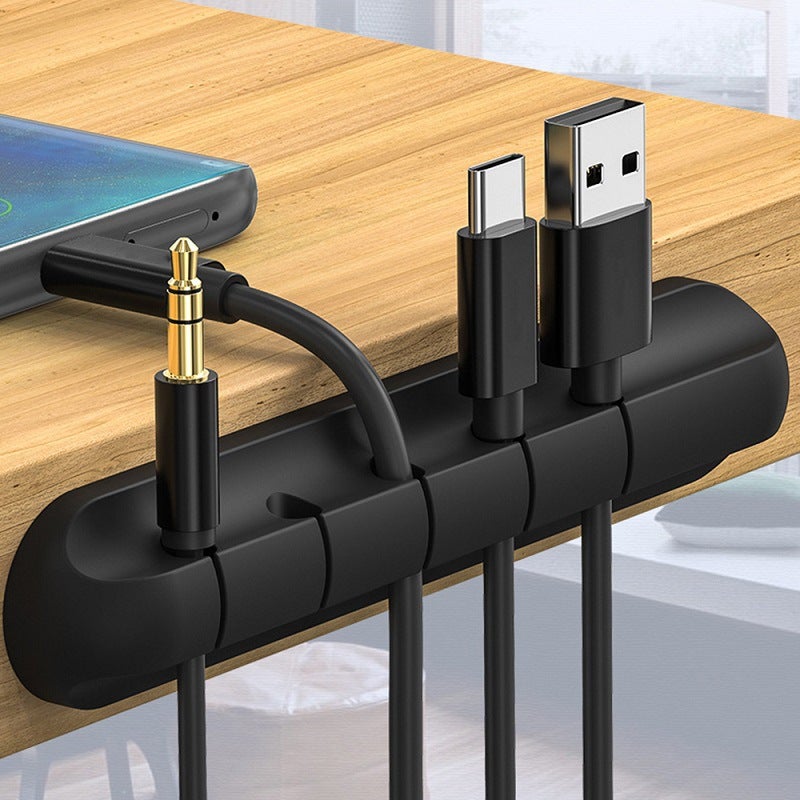 Silicone Desktop Cable Solver Data Cable Holder Earphone Cable Network Cable Wire Fixing Clip Self-Adhesive Cable Organizer - Image 3