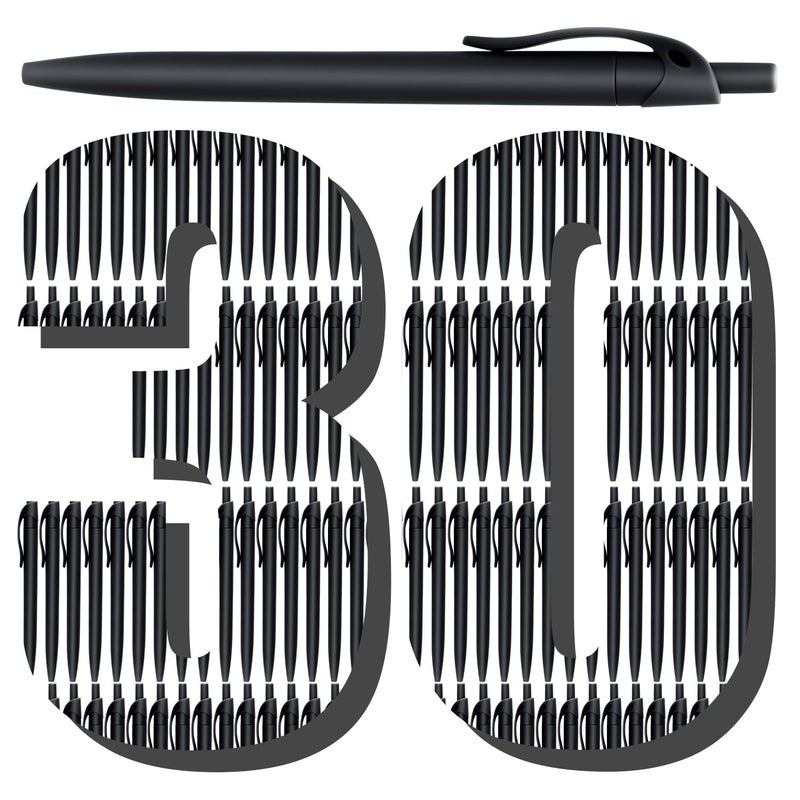 あおぞら(AOZORA) Aozora Pens Bulk 30 Pack Black Click Pens No Bleed Wholesale Retractable Ballpoint Pens Medium Point,Smooth Ink Pens for Journaling School Office Supplies 1.0MM Black Ink - Image 1