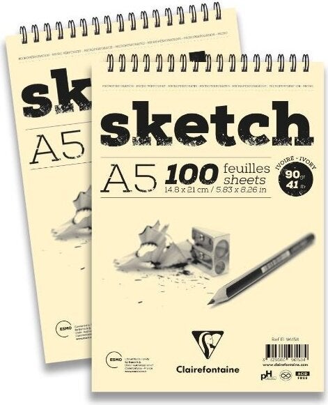 Spiral Sketch Drawing Notebook A5 90 gr