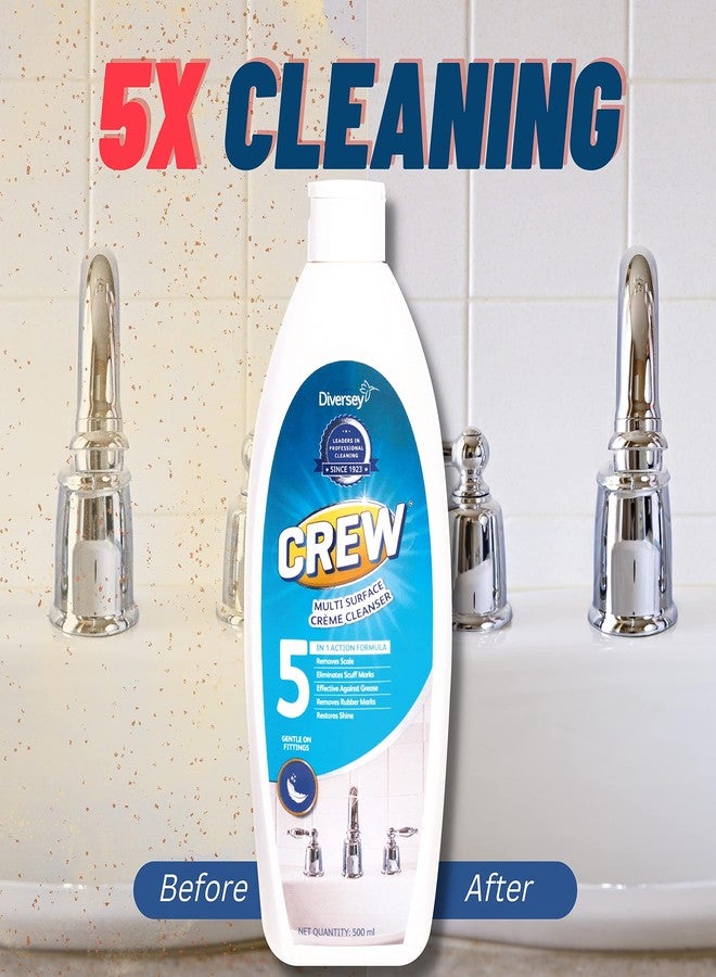 Diversey Crew Emerel Multi Surface Creme Cleanser for Bathroom Sanitary fittings, Limescale, Hard water marks, Minerals build up stain remover 500ML - Image 3