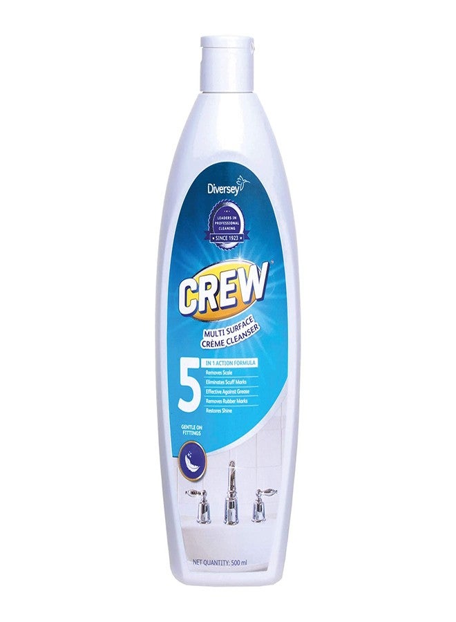 Diversey Crew Emerel Multi Surface Creme Cleanser for Bathroom Sanitary fittings, Limescale, Hard water marks, Minerals build up stain remover 500ML - Image 1