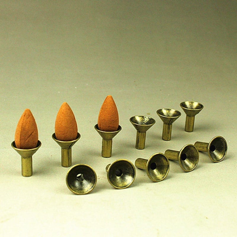 Small Metal Backflow Incense Burner Holder Set Of 6 For Home Meditation And Aromatherapy - Image 4