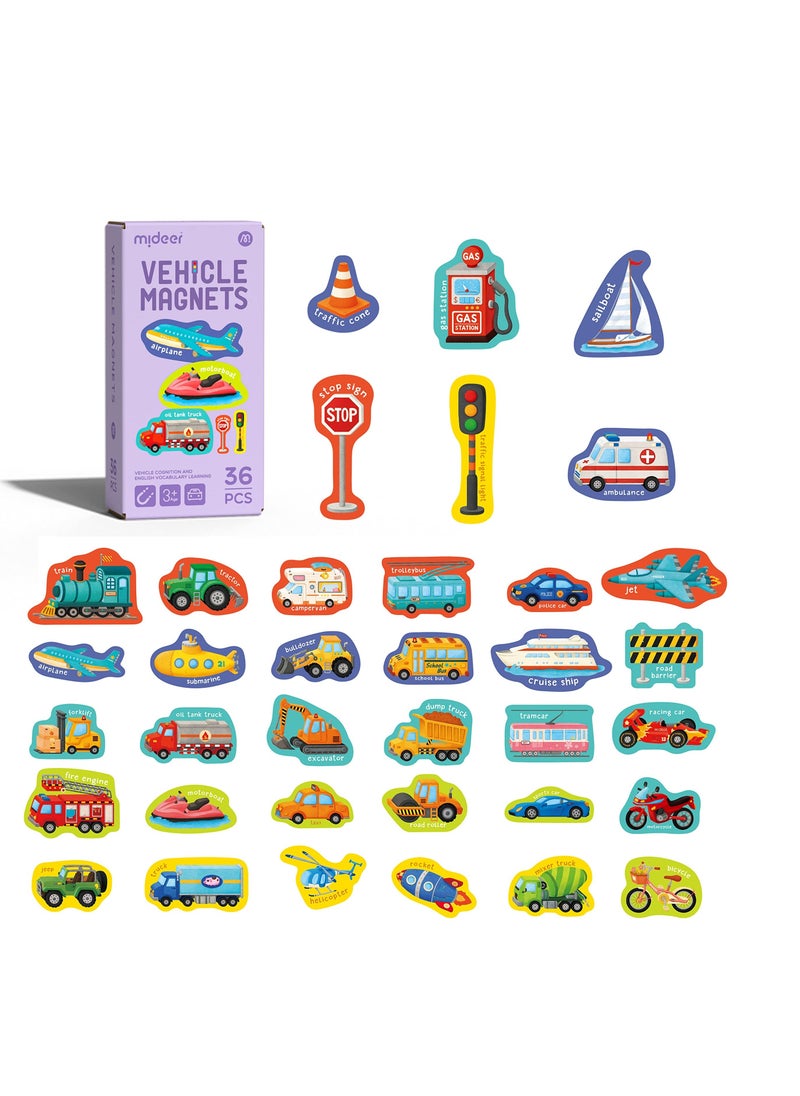 SYOSI - Fridge Magnets for Kids Vehicles Magnets Magnetic letters and numbers for toddlers Learning & Educational Magnet Toys for 3 Year Old Toddlers Baby Magnets for Kids on Fridge - Image 1