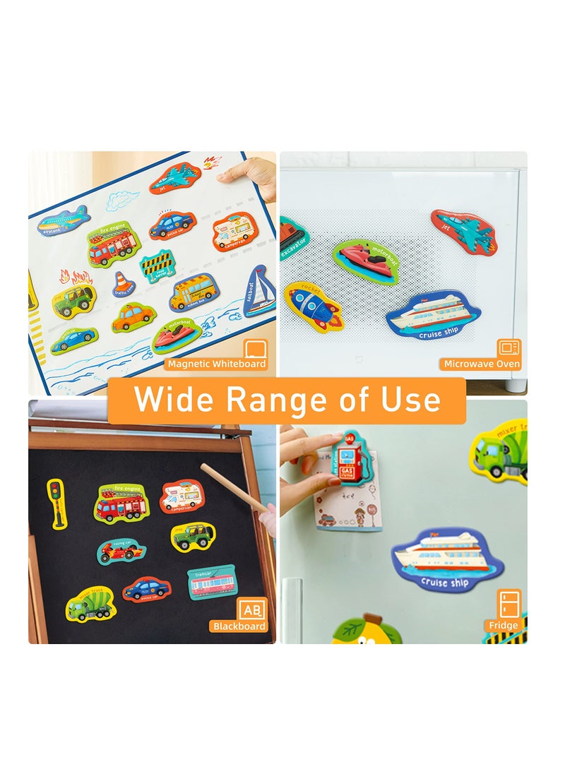 SYOSI - Fridge Magnets for Kids Vehicles Magnets Magnetic letters and numbers for toddlers Learning & Educational Magnet Toys for 3 Year Old Toddlers Baby Magnets for Kids on Fridge - Image 1