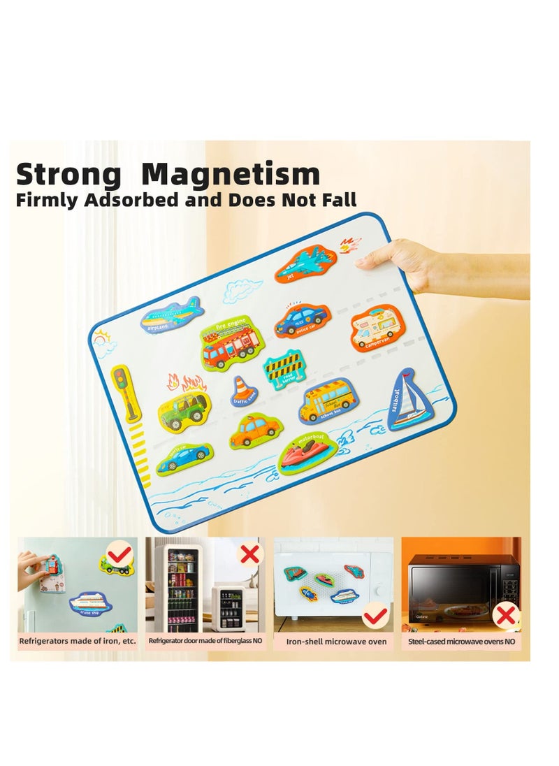 SYOSI - Fridge Magnets for Kids Vehicles Magnets Magnetic letters and numbers for toddlers Learning & Educational Magnet Toys for 3 Year Old Toddlers Baby Magnets for Kids on Fridge - Image 1