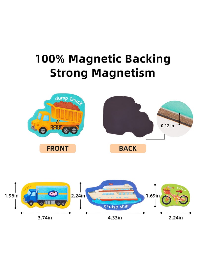 SYOSI - Fridge Magnets for Kids Vehicles Magnets Magnetic letters and numbers for toddlers Learning & Educational Magnet Toys for 3 Year Old Toddlers Baby Magnets for Kids on Fridge - Image 1