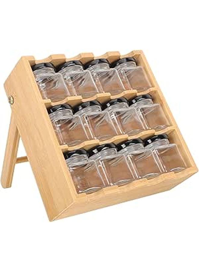 Wall Mounted 12 Compartment Spice Rack Vertical Kitchen Storage Jar Organizer - Image 1