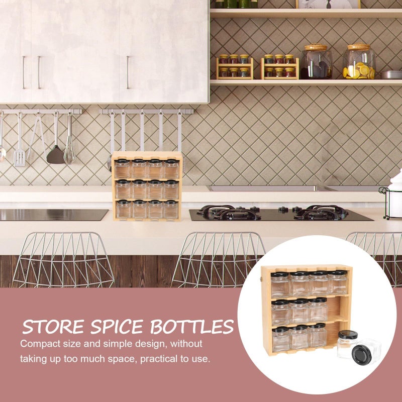 Wall Mounted 12 Compartment Spice Rack Vertical Kitchen Storage Jar Organizer - Image 5