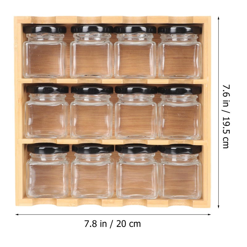 Wall Mounted 12 Compartment Spice Rack Vertical Kitchen Storage Jar Organizer - Image 3