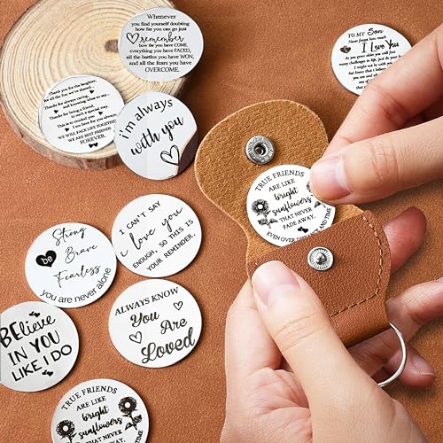 OUMILAN Pocket Hug Token Gifts for Men Boyfriend Girlfriend Inspirational Gift for Son Daughter Brother with Leather Keychain - Image 5