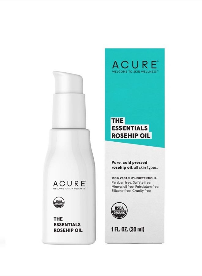 Acure ACURE The Essentials Rosehip Oil | 100% Vegan | Versatile - For Any Skin & Hair Care Regimen | Pure, Cold Pressed & Rich in Essential Fatty Acids | For All Skin Types | 1 Fl Oz - Image 1