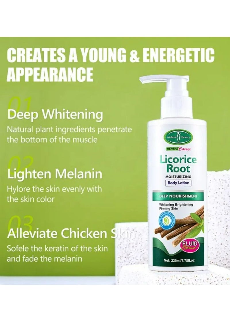 Aichun beauty Licorice Root Whitening Moisturizing Body Lotion Deep Nourishment 230 ML - Image 5