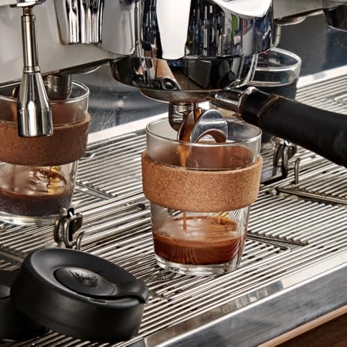 KeepCup Brew Cork - Reusable Coffee Cup Tempered Glass and Natural Cork, M 12oz/340ml - Black - Image 4