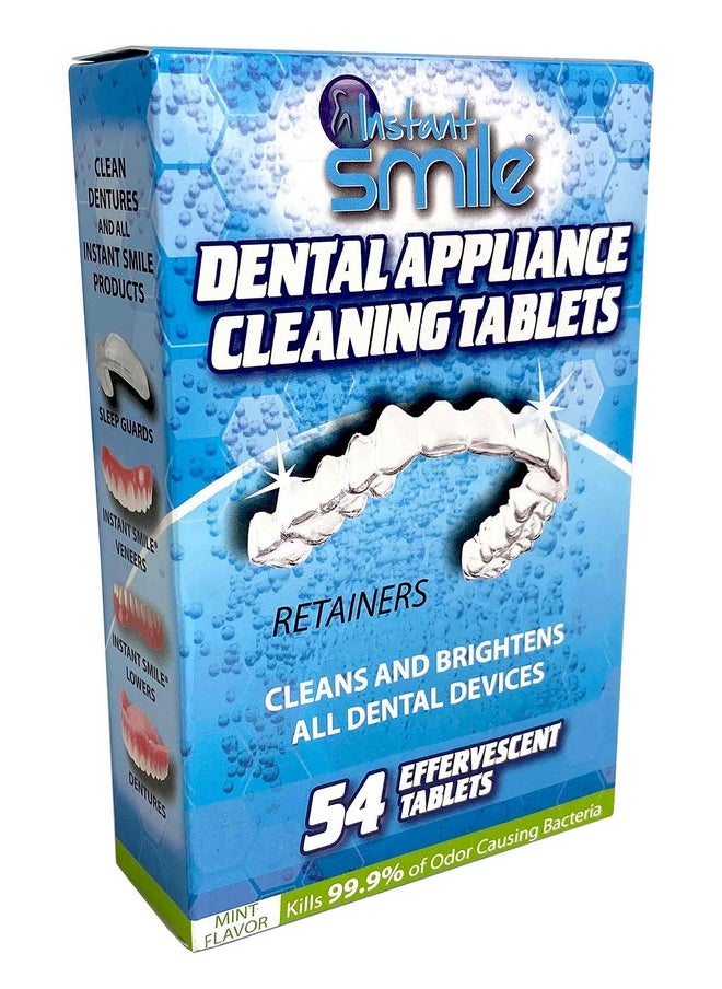 Instant Smile Retainers Mint Flavored Effervescent Denture Cleaning 54 Tablets  - Image 1