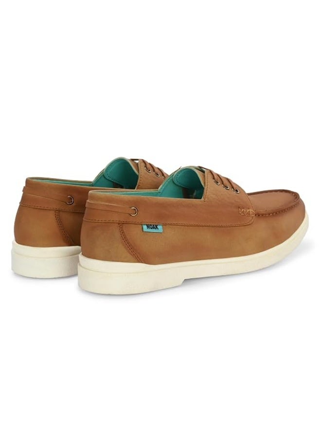 Noak Mens Canvas Wanderers Sneakers |Organic Cactus Leather BO-at Shose| Comfortable, Flexible & Breathable|Tan|7 UK - Image 3