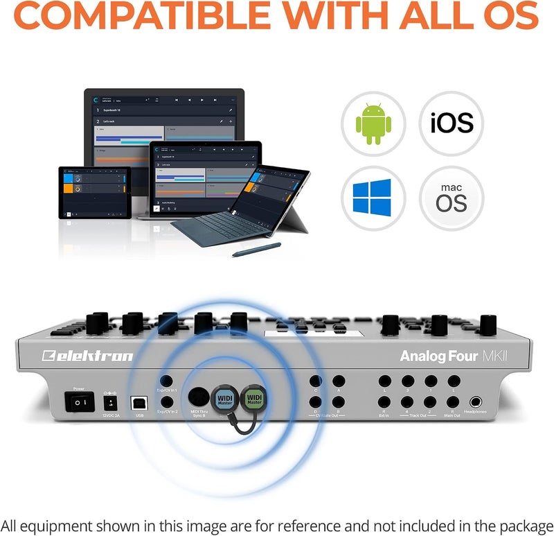 CME WIDI Master - Bluetooth MIDI Adapter for 5-PIN DIN MIDI - No Battery Required, Powered via MIDI Out - Image 3