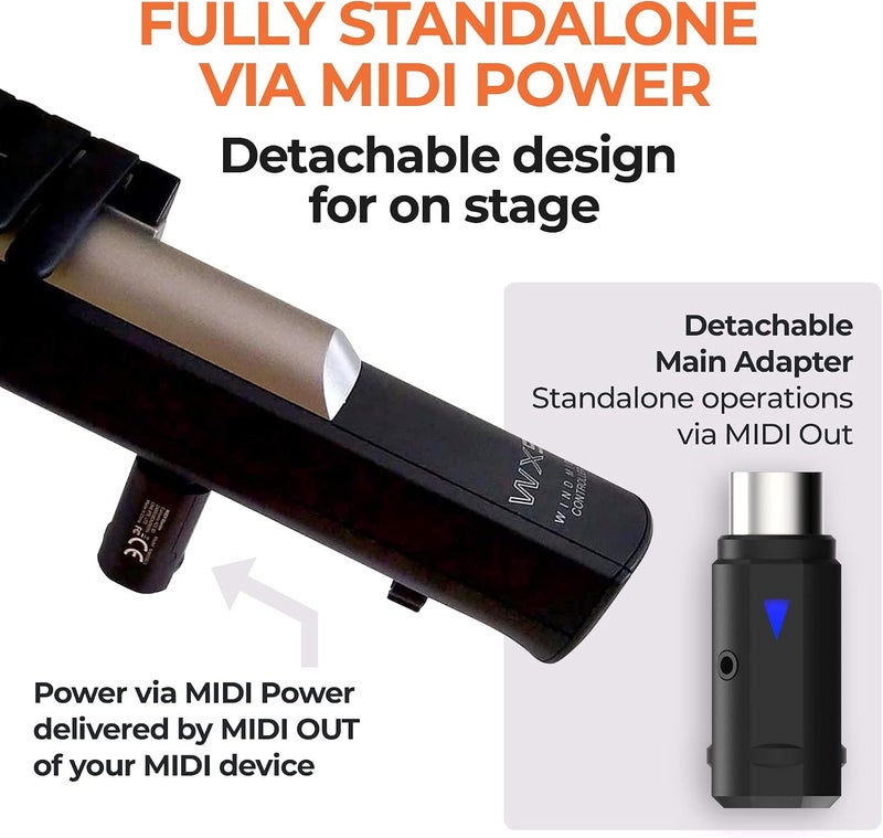 CME WIDI Master - Bluetooth MIDI Adapter for 5-PIN DIN MIDI - No Battery Required, Powered via MIDI Out - Image 4
