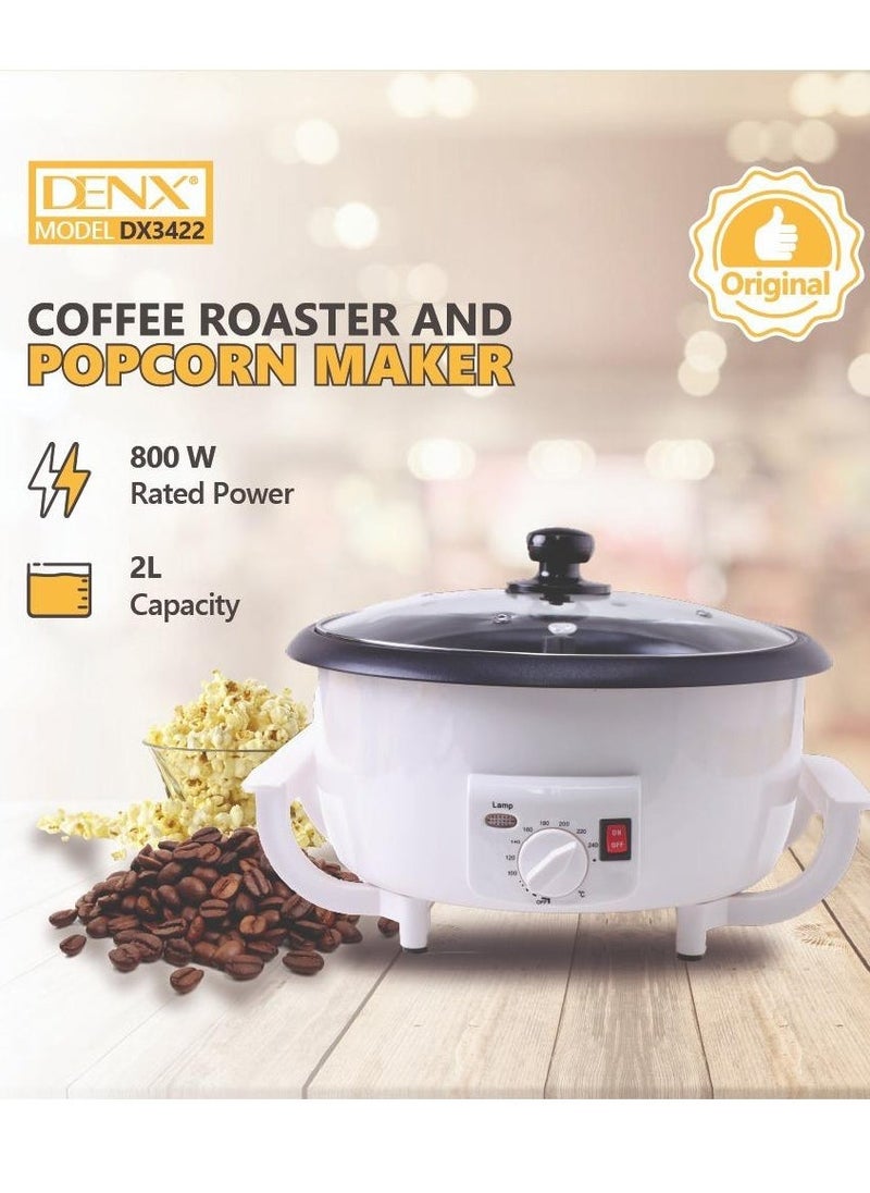 Denx Home Electric Coffee Roaster Machine For Roasting Coffee Beans, Nuts, Peanuts, Cashews, Chestnuts With Adjustable Temperature  - Image 2