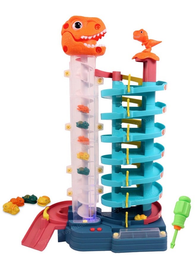 Toyshine Toyshine 71 Pc DIY Tower Cars Garage Parking Vehicle Adventure Playset Toy with Moving T-Rex Dinosaur for age 3+  - Image 1