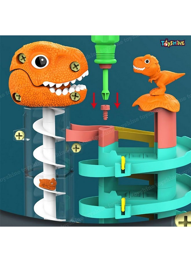 Toyshine Toyshine 71 Pc DIY Tower Cars Garage Parking Vehicle Adventure Playset Toy with Moving T-Rex Dinosaur for age 3+  - Image 4