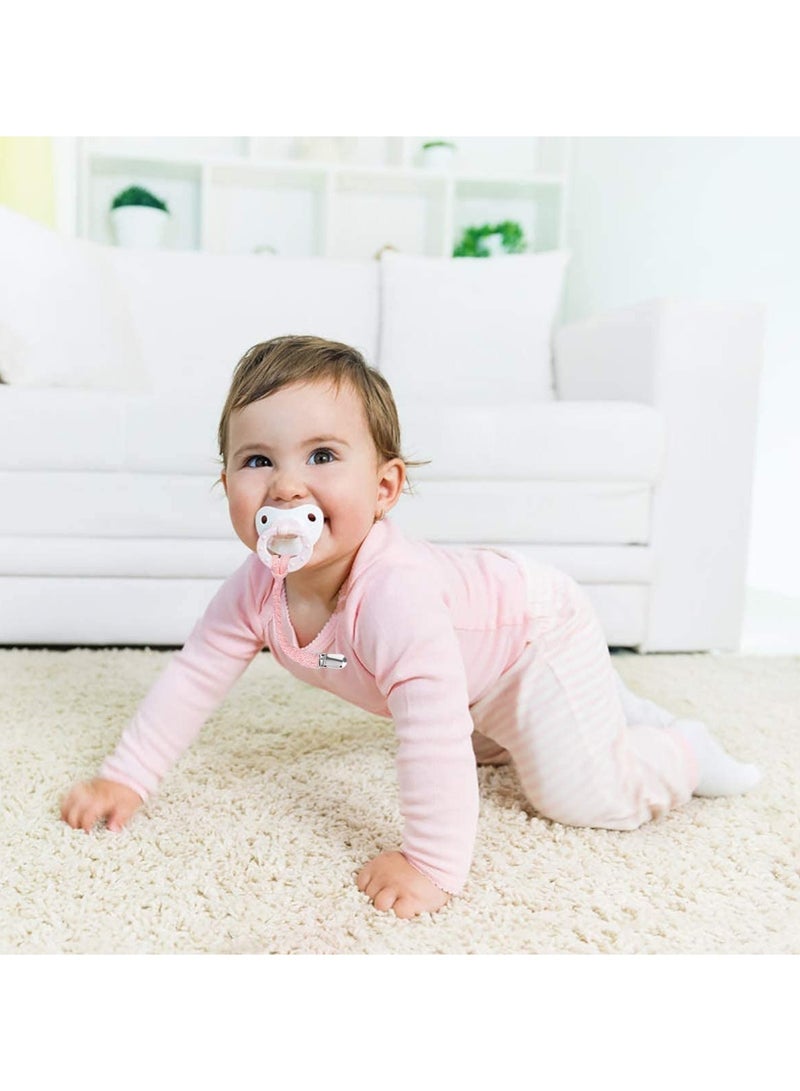 SOLARAE 4 Pack Baby Dummy Clip Pacifier Strap Holder Multicoloured Soother Chain with Washable Leash for Unisex Newborn Braided and Cotton Style - Image 3