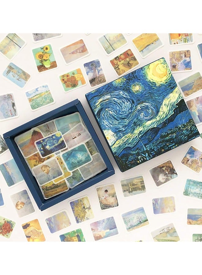 Organizer 200PCS Middle Size Art Theme Scrapbook Washi Stickers for Scrapbooking Diary Decoration, Arts Famous Painting Stickers, Van Gogh Works Stickers (Impressionist Arts) - Image 1