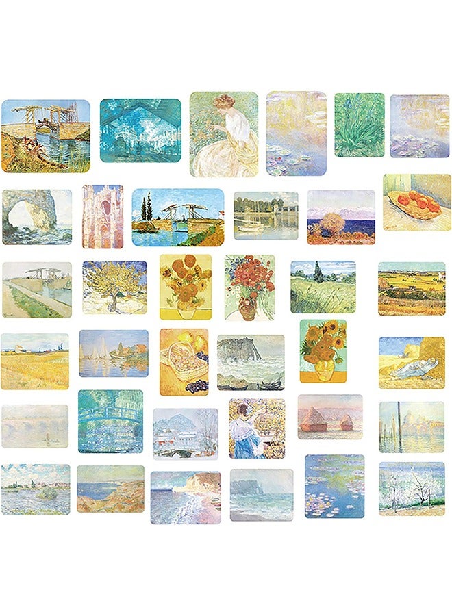 Organizer 200PCS Middle Size Art Theme Scrapbook Washi Stickers for Scrapbooking Diary Decoration, Arts Famous Painting Stickers, Van Gogh Works Stickers (Impressionist Arts) - Image 2