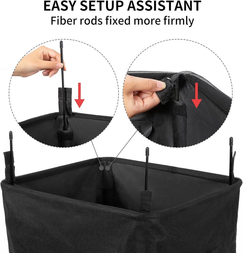 WOWLIVE Large Rolling Laundry Basket Wheels 90L Collapsible Tall Laundry Hamper Handle Foldable Dirty Clothing Basket Fold up Rectangular Hampers for Laundry Dorm Room (Black) - Image 5
