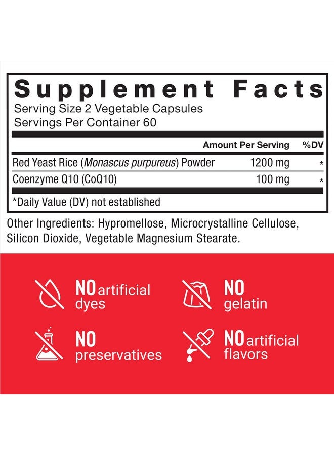 FORCE FACTOR Red Yeast Rice + CoQ10 Supplement for Antioxidant Support, Non-GMO, Vegan-Friendly, Premium Quality, 120 Capsules - Image 3