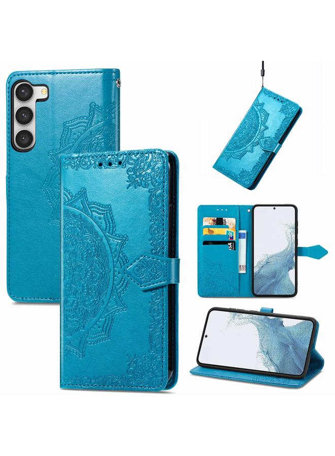 اس-توب جراب لهاتف Samsung Galaxy S23 5G جراب هاتف جلدي منقوش عليه زهرة ماندالا - Image 1