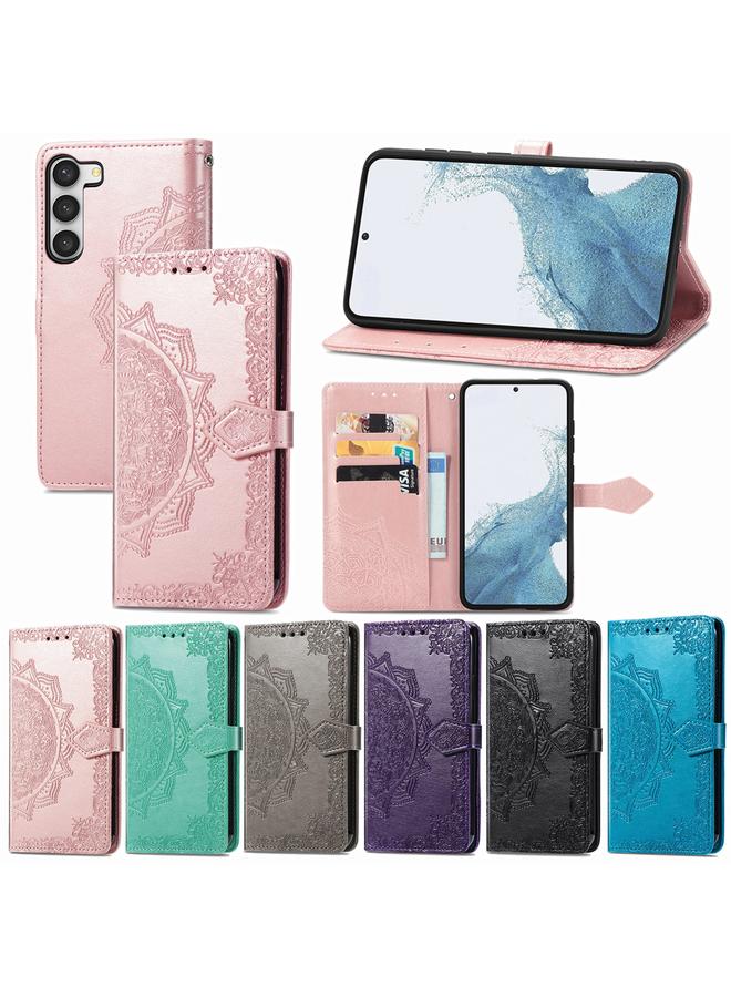 اس-توب جراب لهاتف Samsung Galaxy S23 5G جراب هاتف جلدي منقوش عليه زهرة ماندالا - Image 5