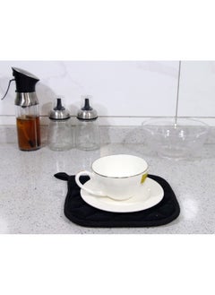 sokany 5 PCS Pot Holders for Kitchen, Cotton Potholers with Great Heat Resistance, Hot Pads, Trivets for Cooking and Baking (Black)  - Image 5